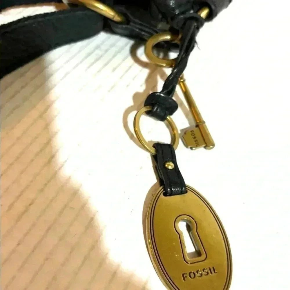 Fossil black leather crossbody handbag - Picture 8 of 11